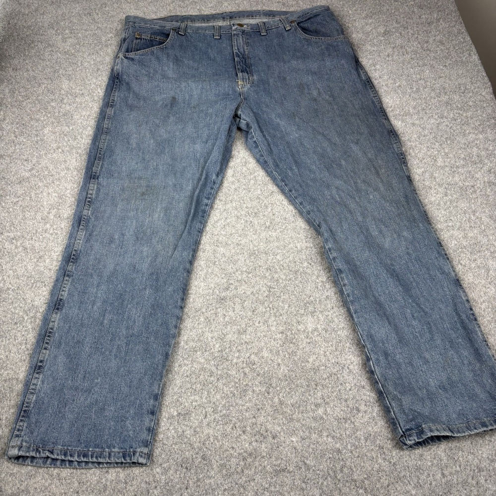 Wrangler Rugged Wear Jeans Mens 44x32 Relaxed Fit Baggy Workwear Blue Denim Work